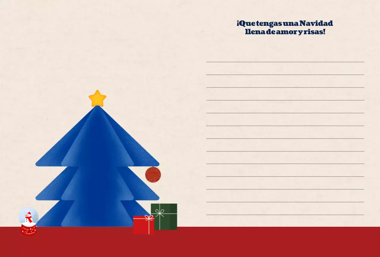 Tarjeta navideña sencilla azul