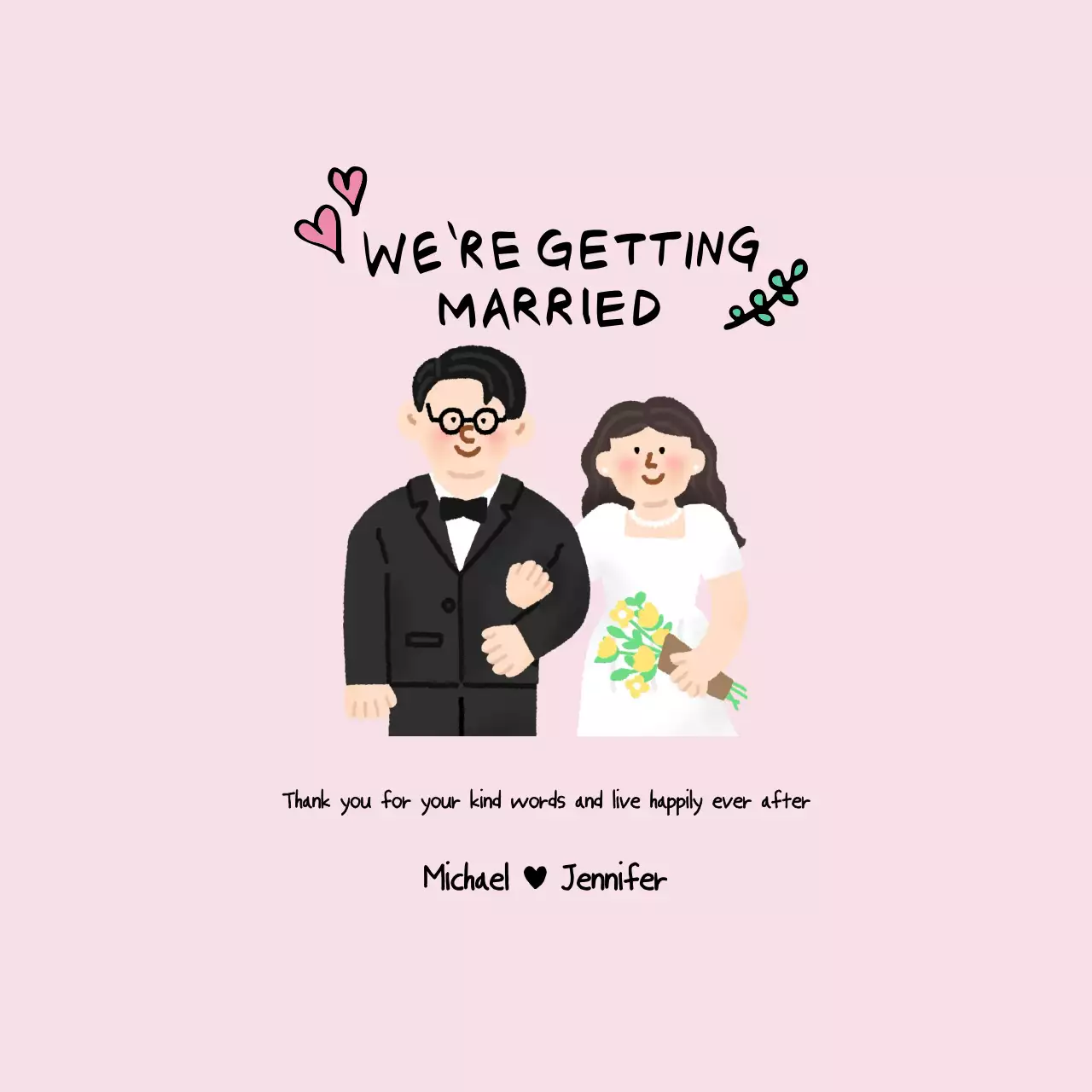 Undangan Pernikahan Bayi Merah Muda