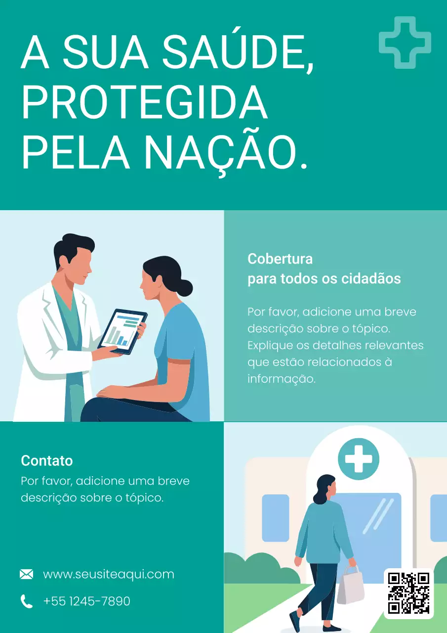 Cartaz de anúncio sobre saúde moderna e verde