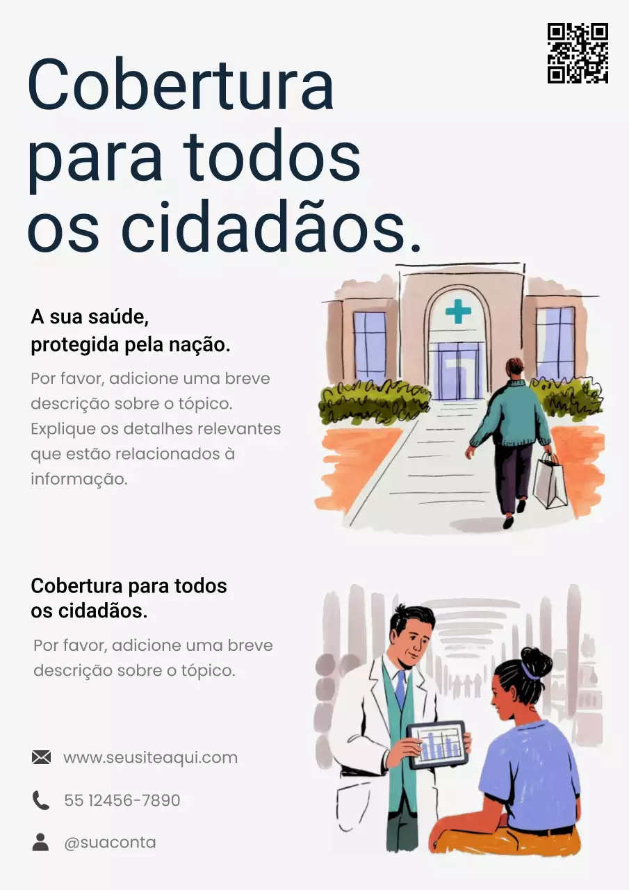Cartaz de anúncio de saúde moderna branca