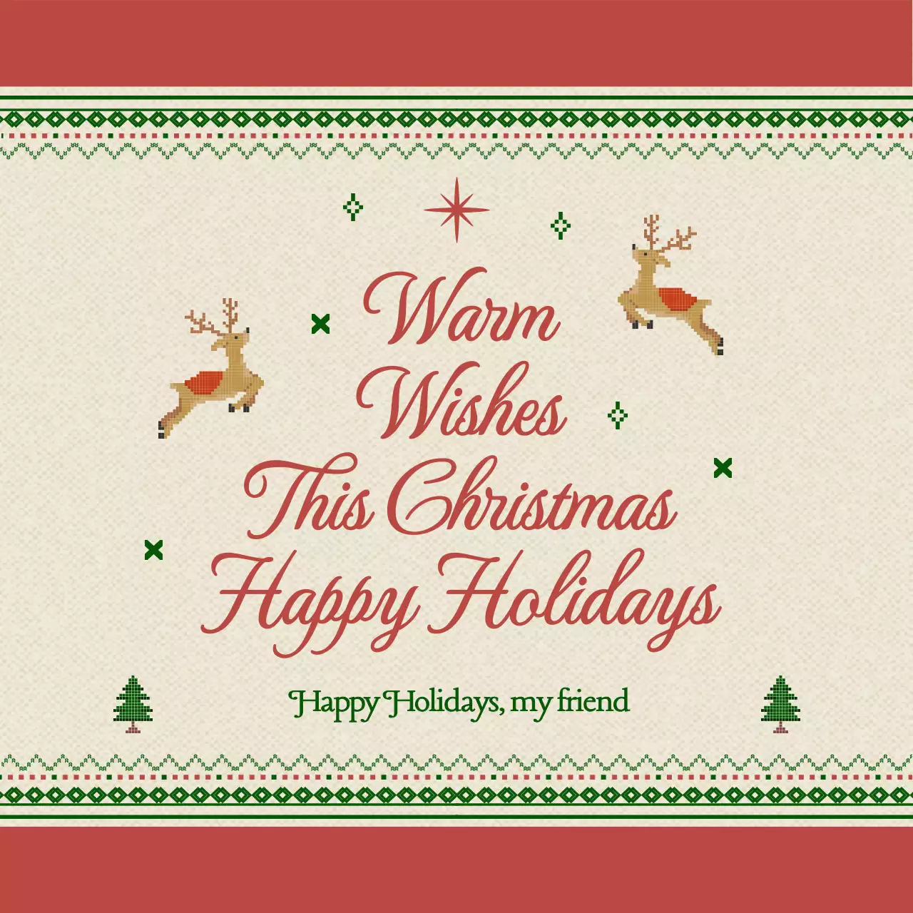 빨강 전통 크리스마스 엽서