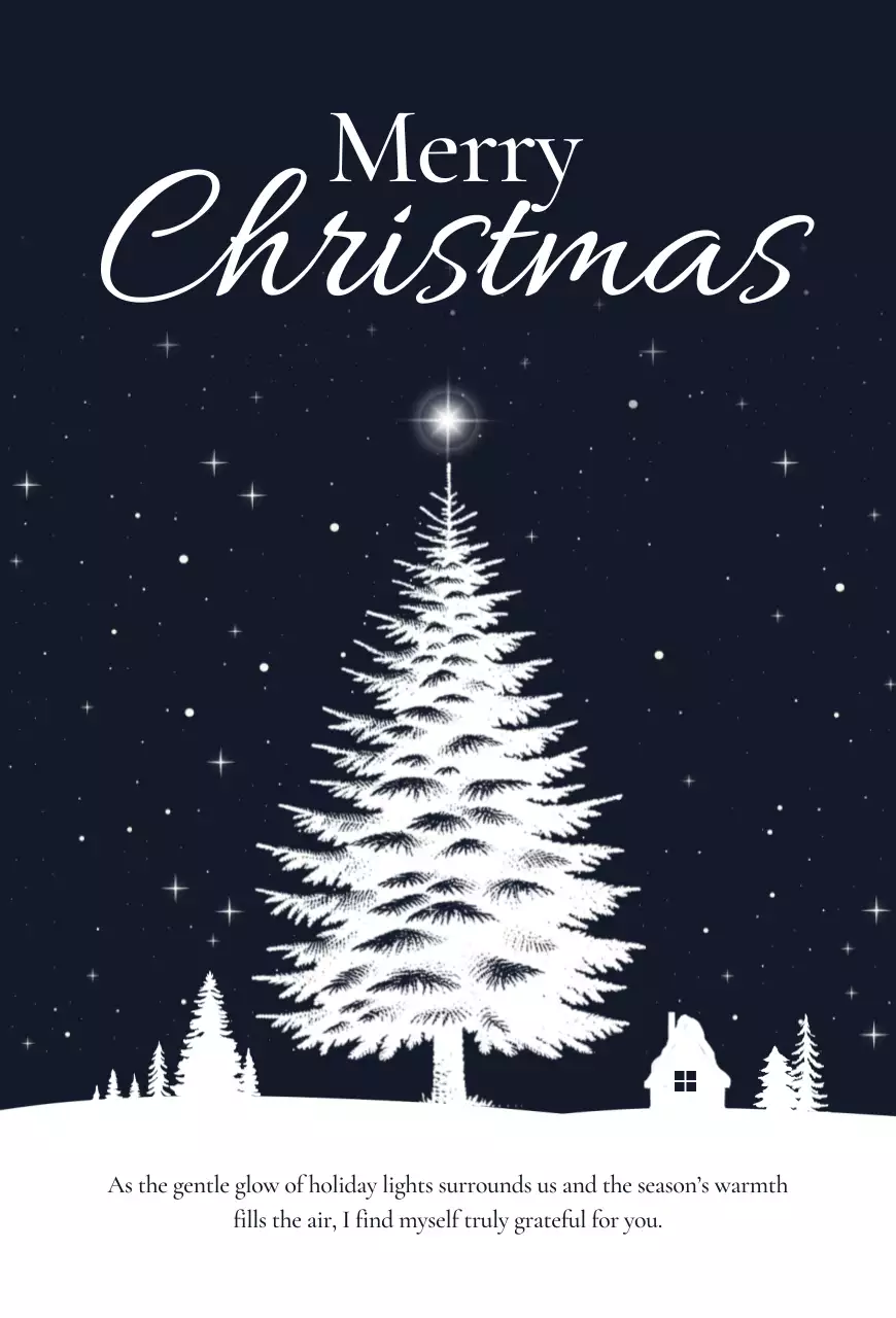 검정 클래식 크리스마스 카드