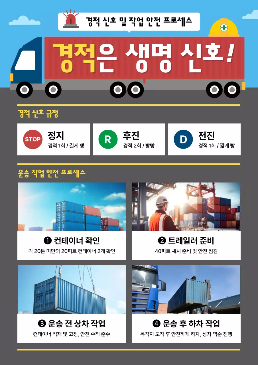 파랑 심플 안전 지침 안내