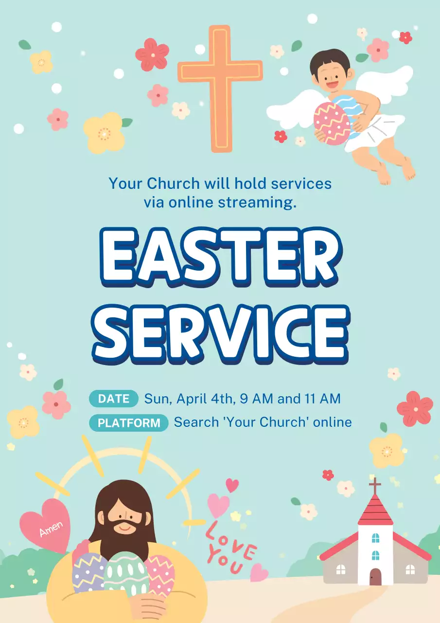 Áp phích thông báo lễ Phục sinh tối giản của Mint