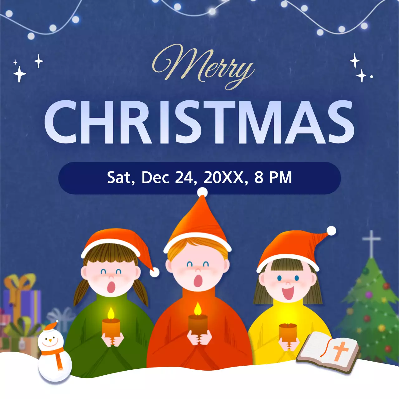 Blue Traditional Christmas Event Instagram Post