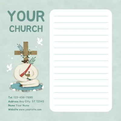Mint Minimal Church Letterhead Instagram Post