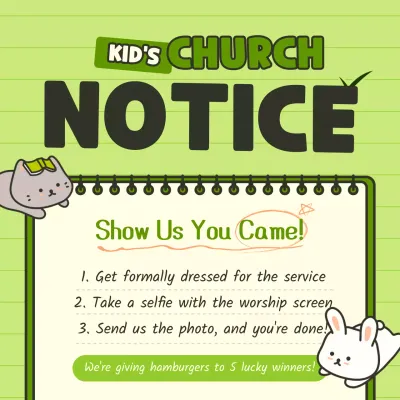 Green Cute Church Notice Instagram Post