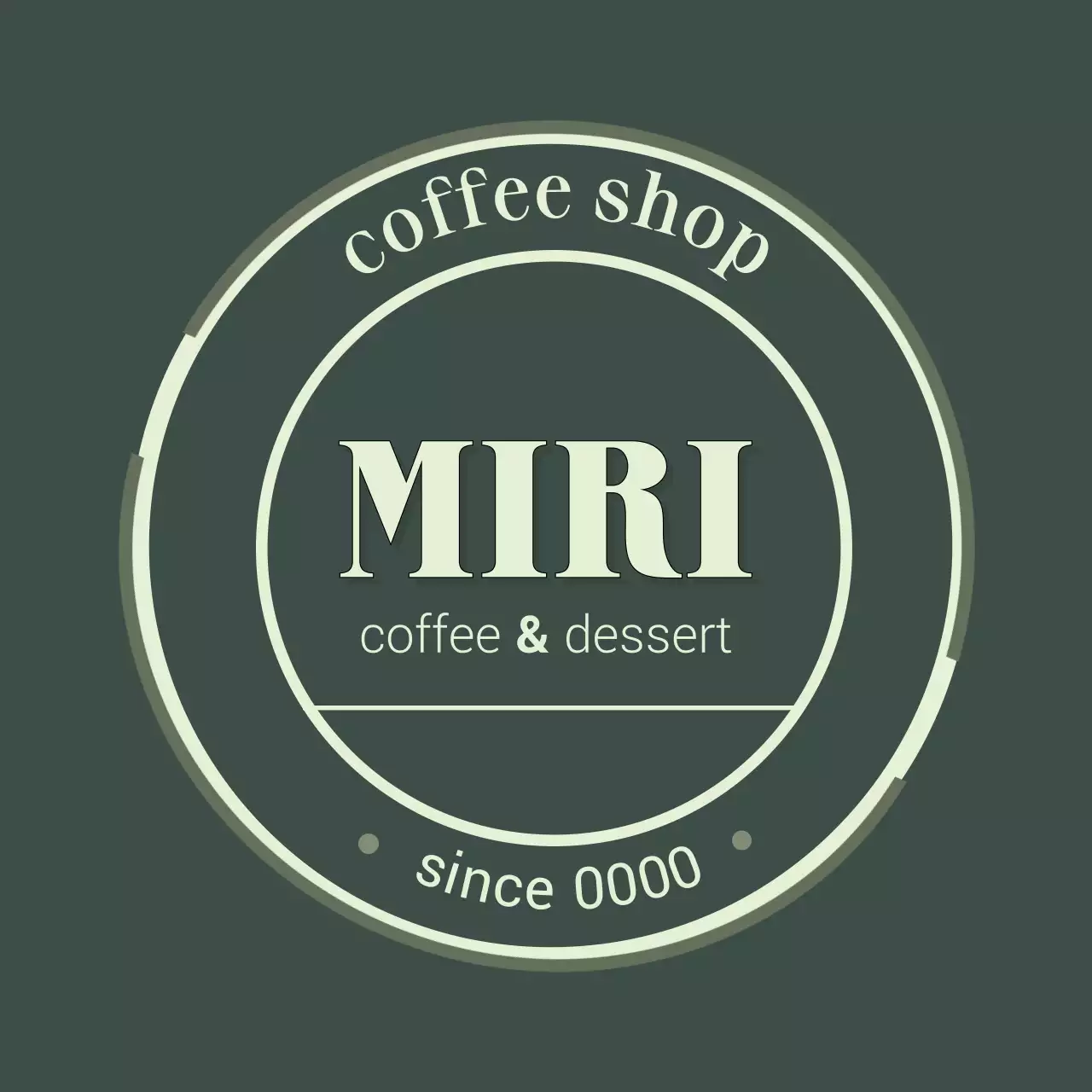 グリーン クラシック カフェ ロゴ テキスト