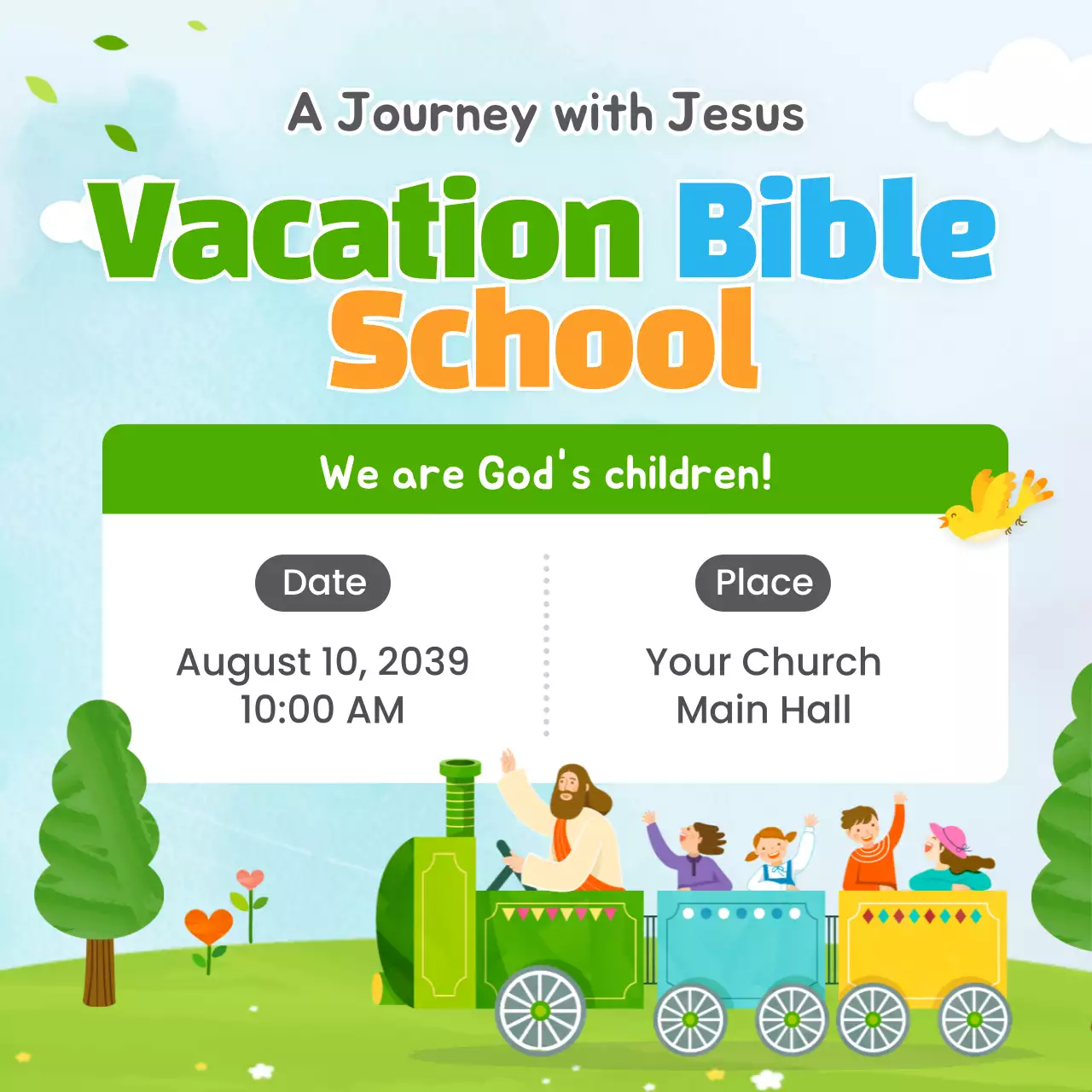 Blue Cheerful School Announcement Instagram Post