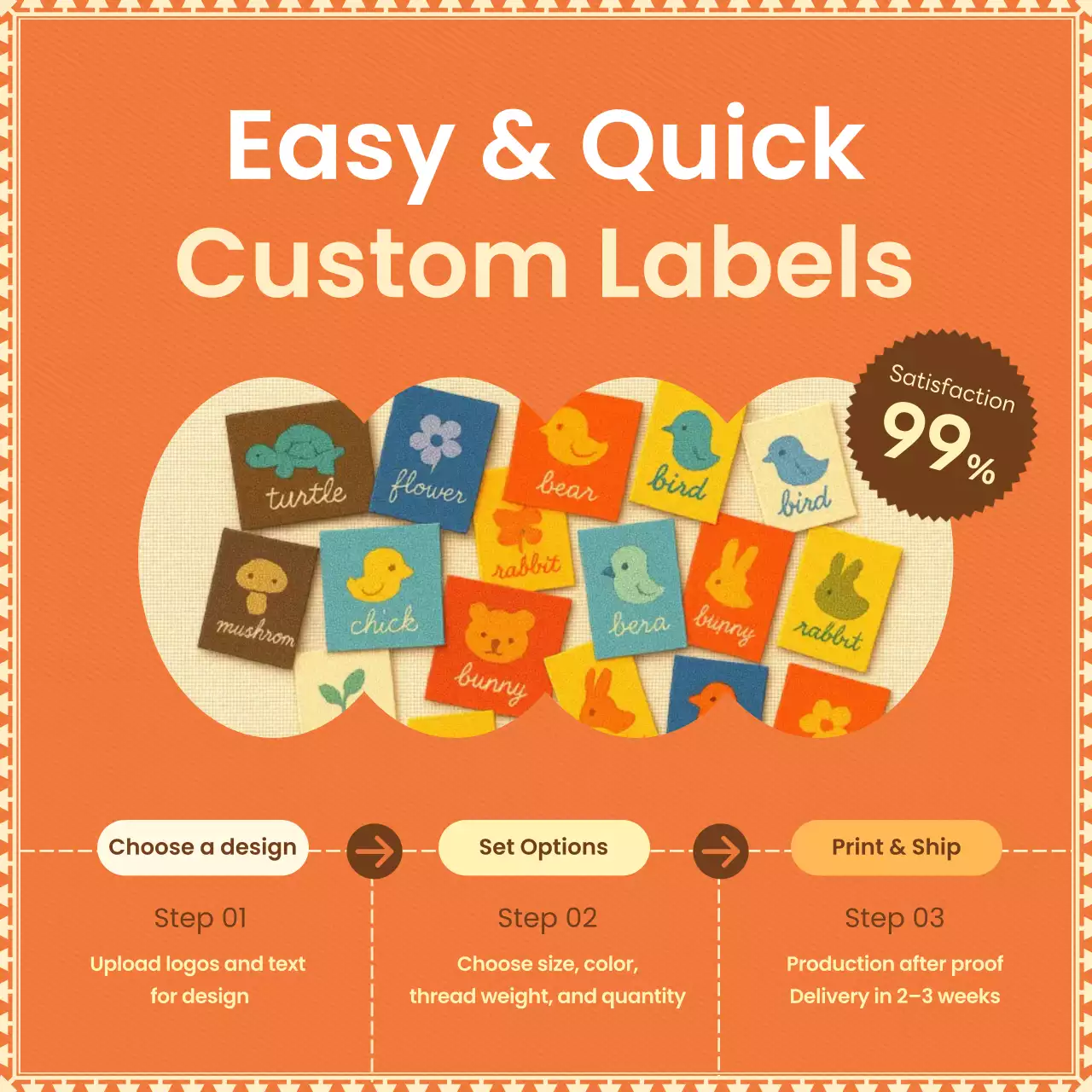 iklan label kustom vintage oranye