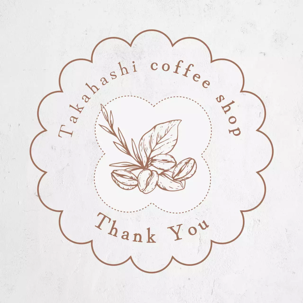 白 シンプル コーヒー シール イラストテキスト