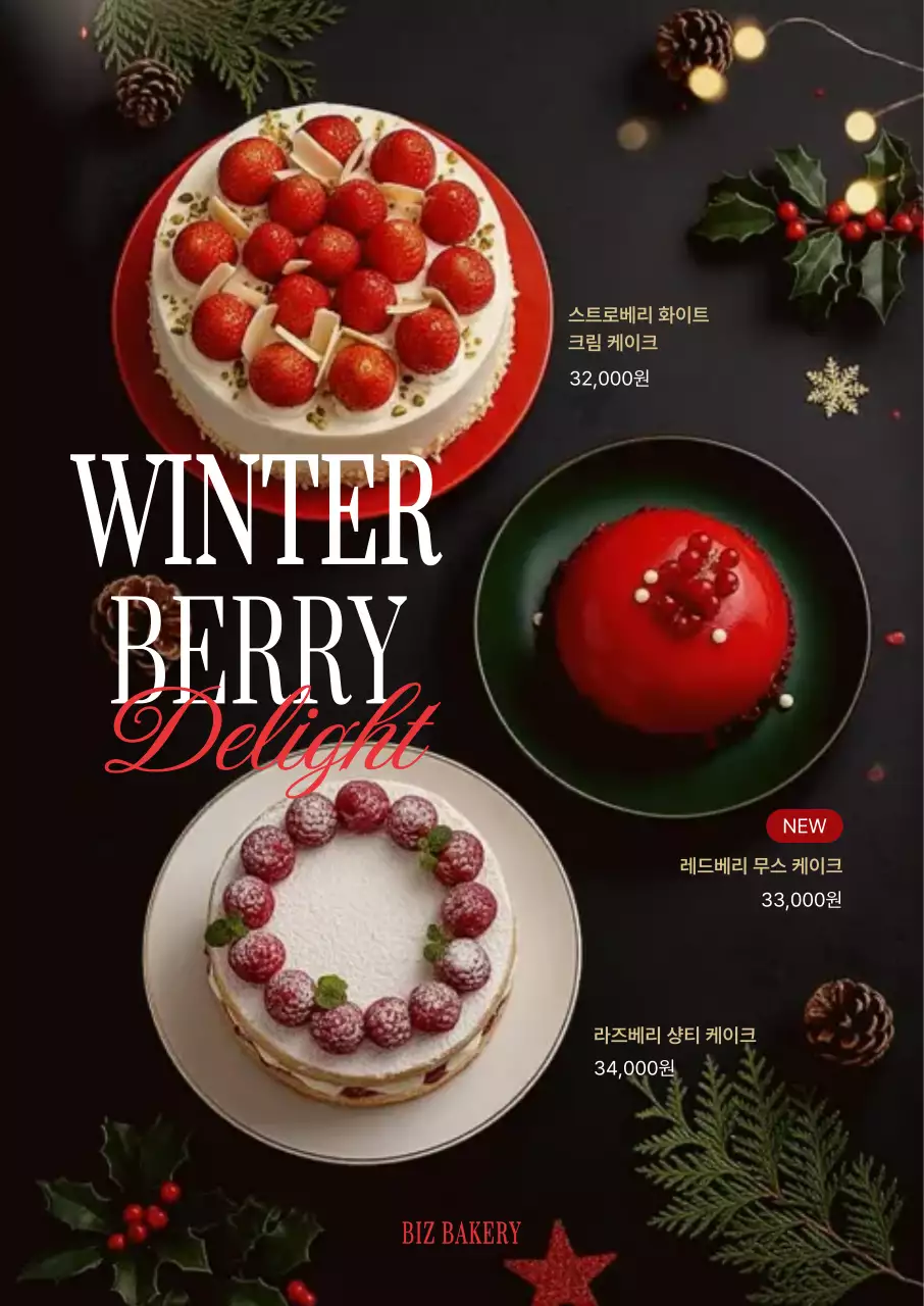 검정 클래식 케이크 광고