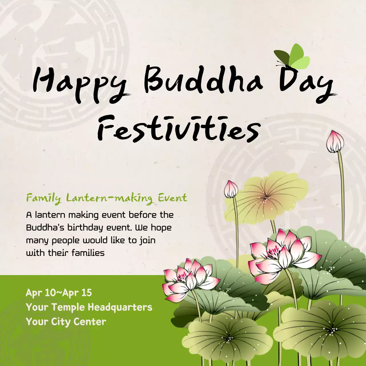 Beige Traditional Festival Announcement Instagram Post