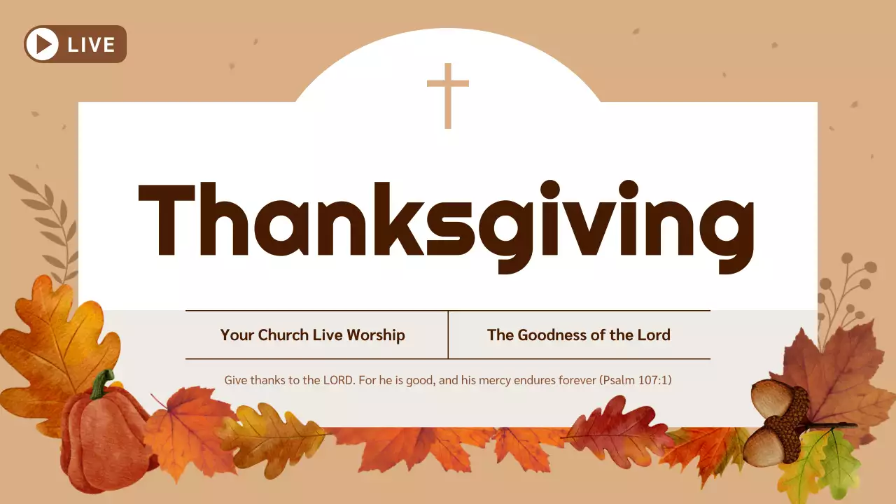 Beige Traditional Thanksgiving Announcement YouTube Thumbnail