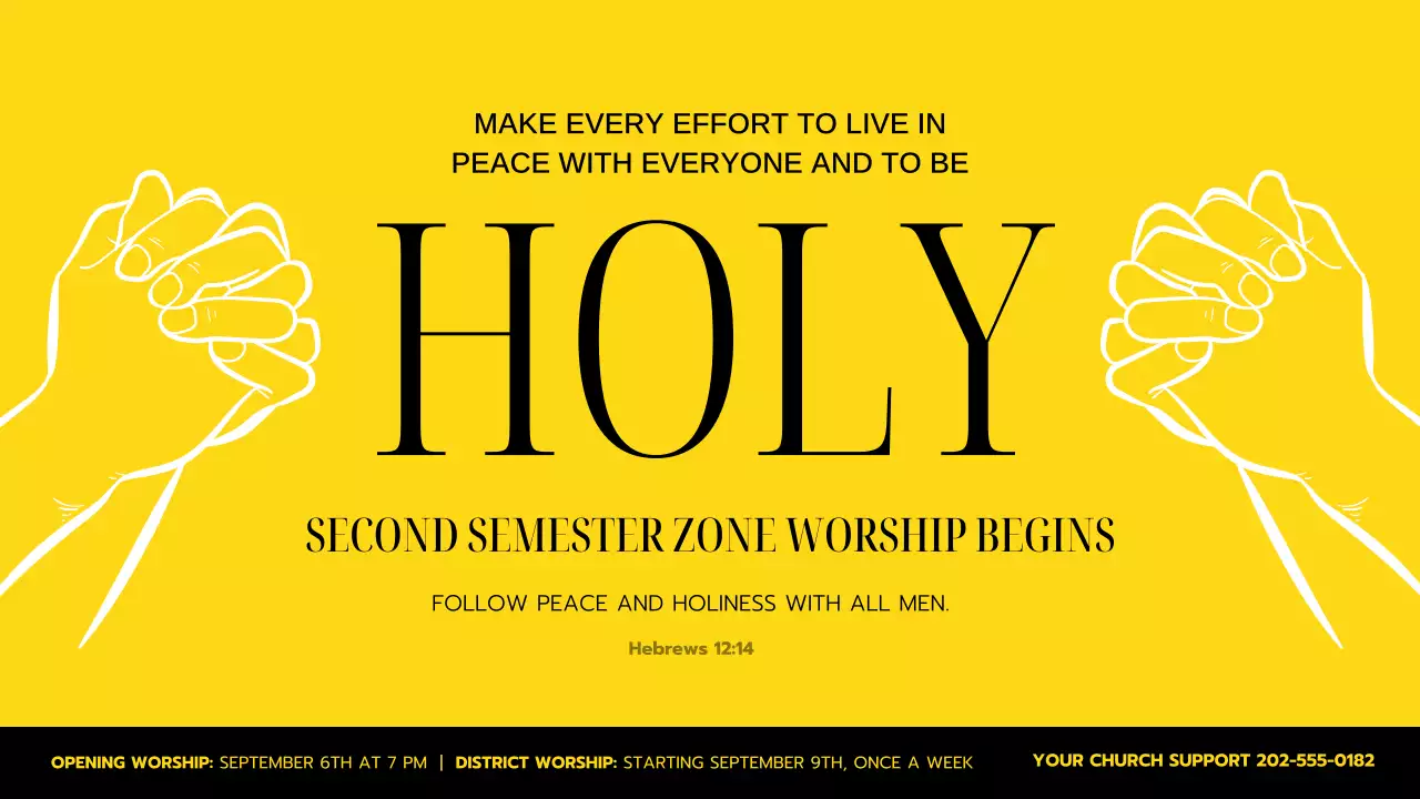 Yellow Traditional Worship Announcement YouTube Thumbnail