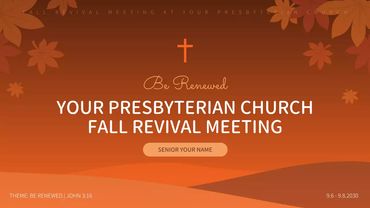 Orange Traditional Church Event YouTube Thumbnail
