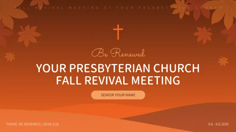 Orange Traditional Church Event YouTube Thumbnail
