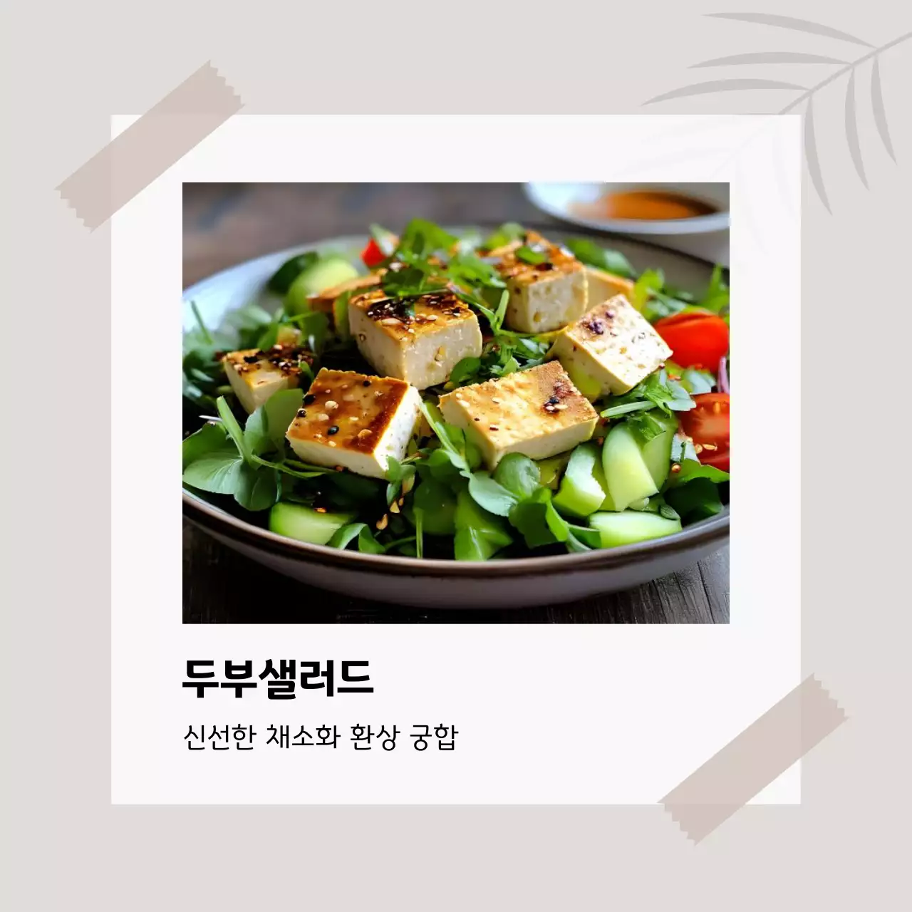 초록 깔끔 샐러드 메뉴판