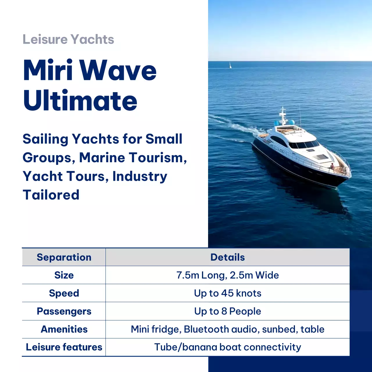 blue modern yacht promotion