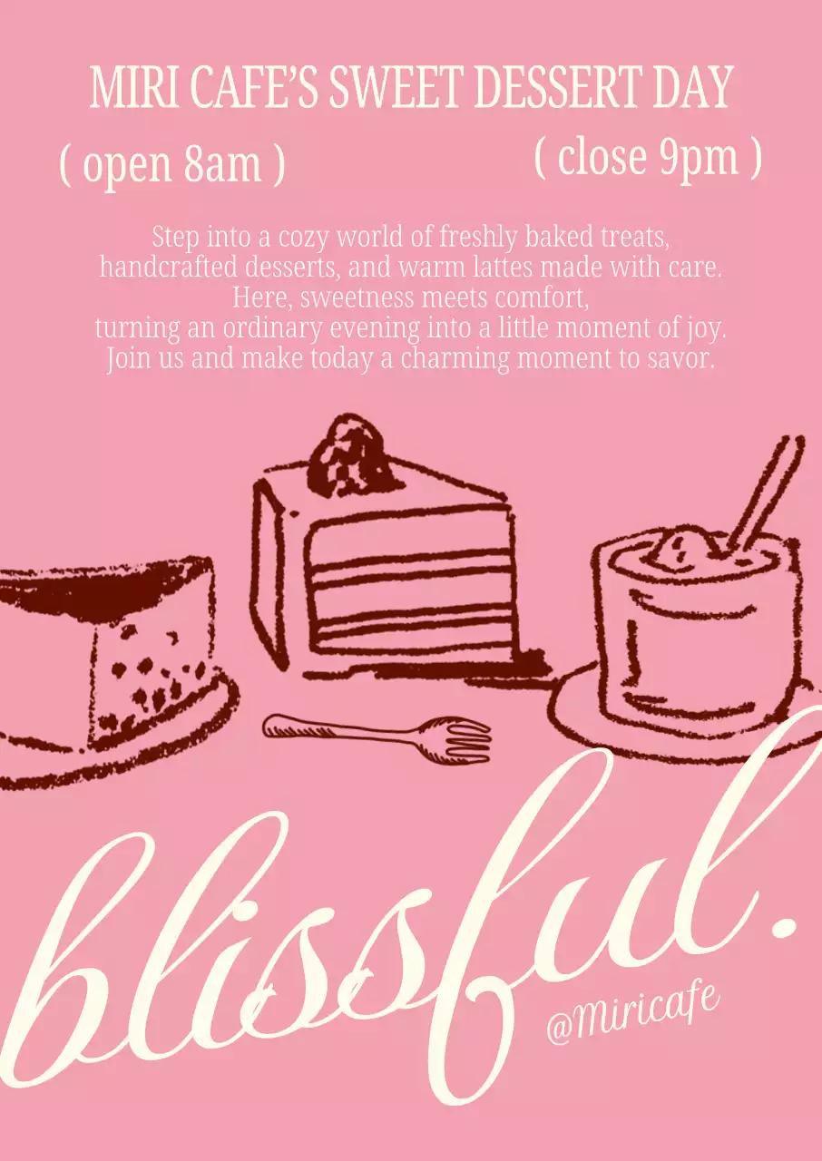 핑크 아기자기한 디저트 광고