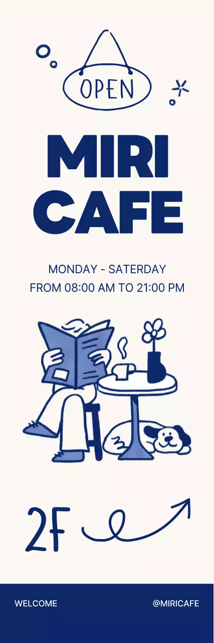 네이비 미니멀 카페 안내