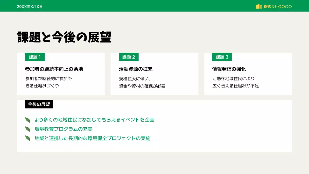 緑 シンプル 環境 報告書