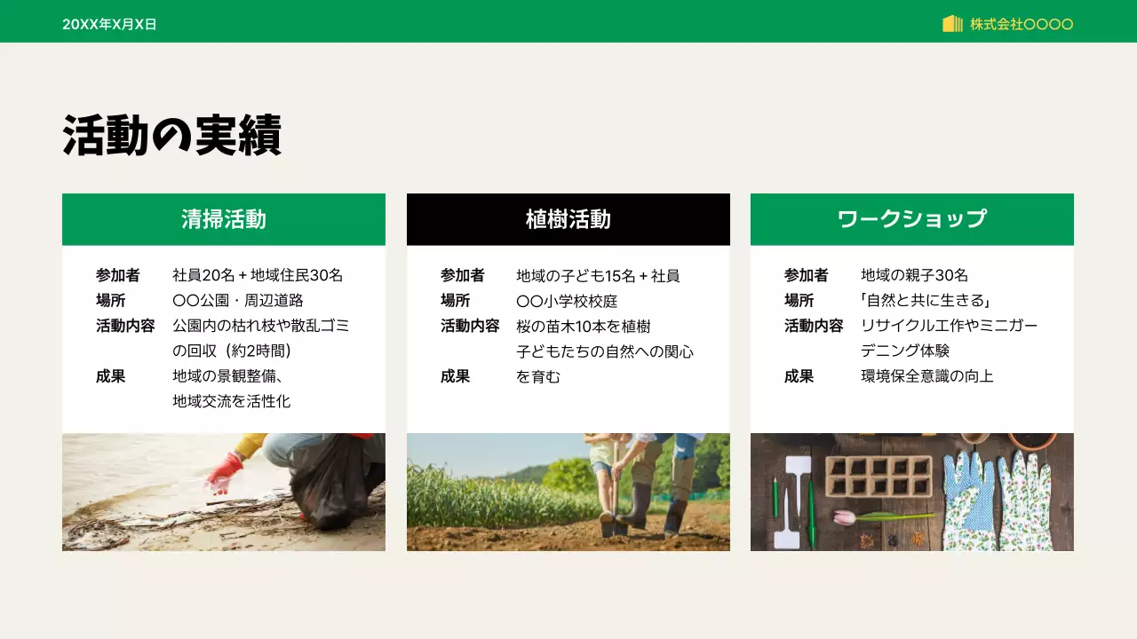 緑 シンプル 環境 報告書