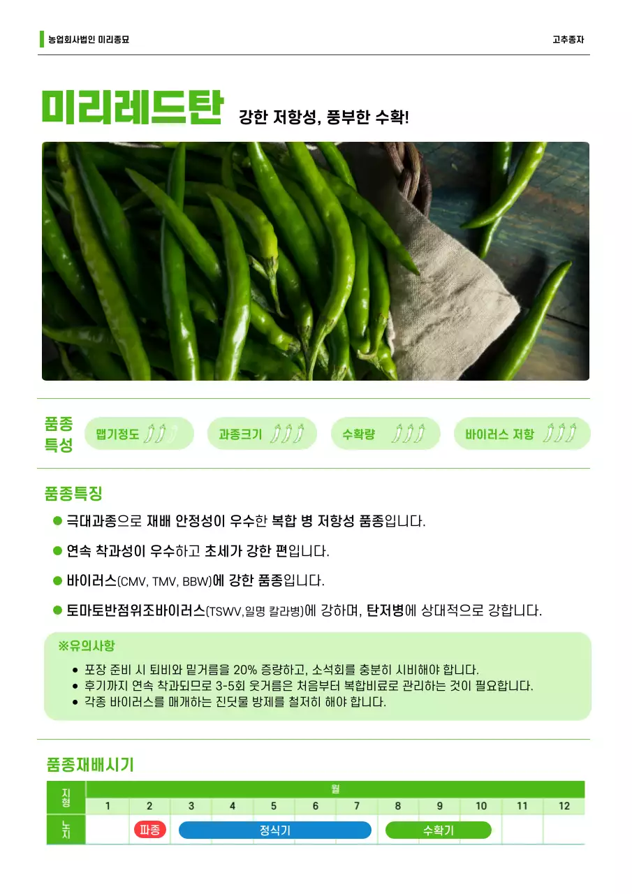 초록 심플 농업 제품 홍보