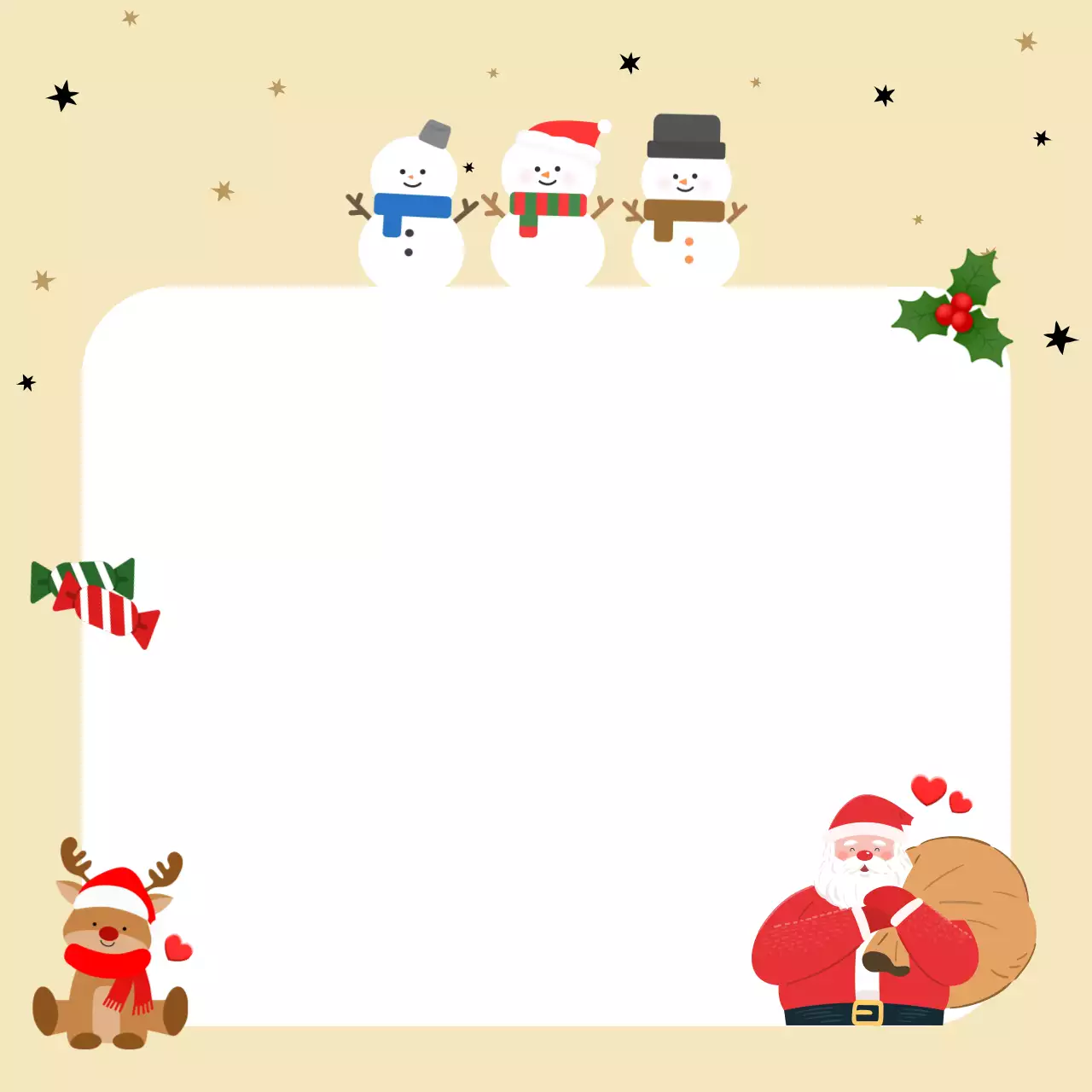 베이지 아기자기한 크리스마스 포토프레임