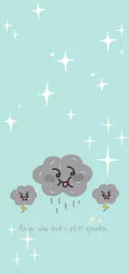 mint cute weather card