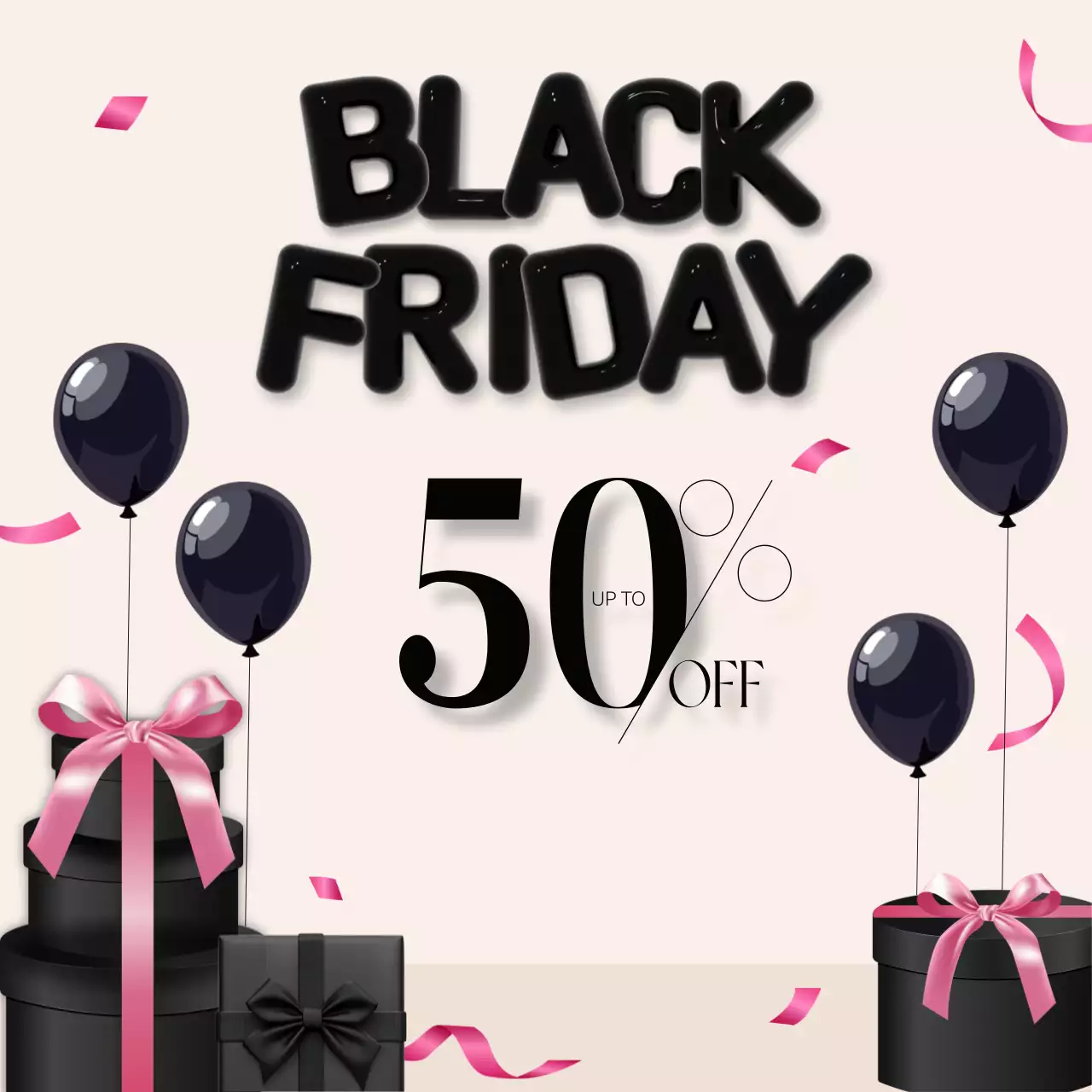 검정 모던 할인 행사 홍보