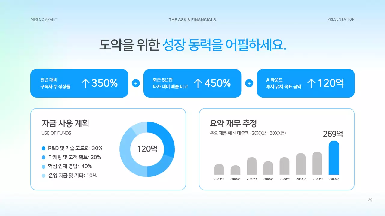 하늘색 깔끔 스타트업 설명서