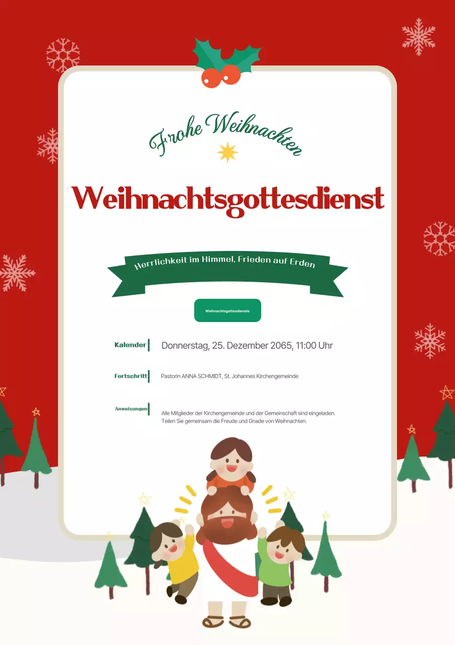 Roter Leitfaden für traditionelle Weihnachtsgottesdienste