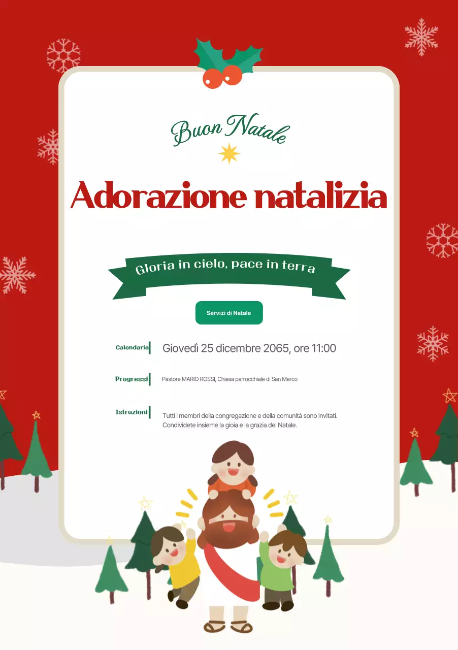 Guida al servizio natalizio tradizionale rosso