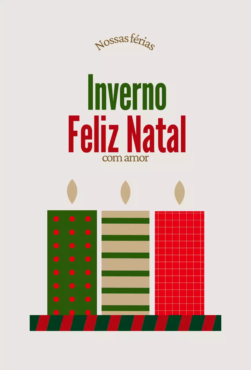 Cartão de Natal Verde Simples