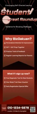 Aviso de recrutamento da academia destacado em vermelho