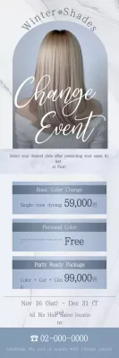 Evento de penteado moderno cinza