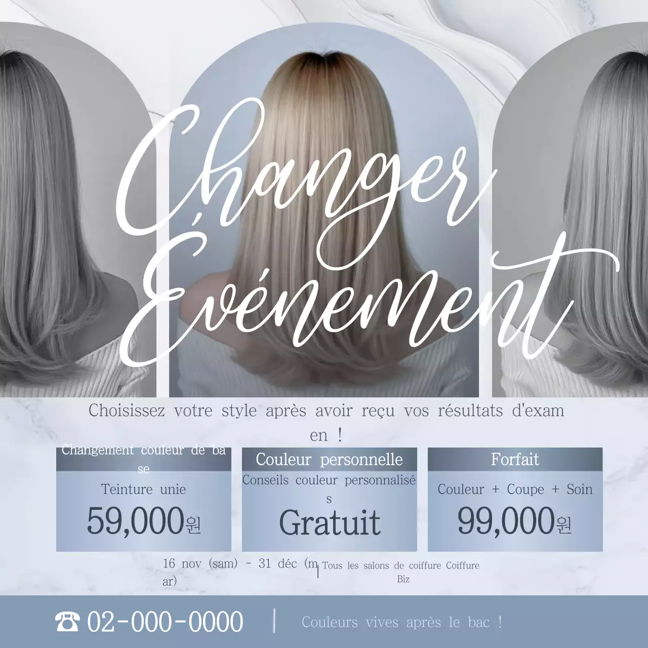 Événement de coiffure moderne grise