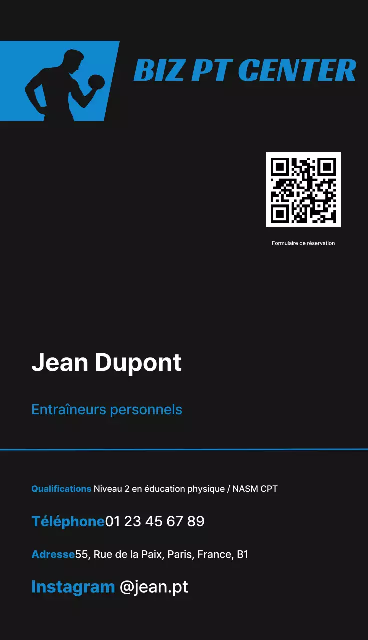 Carte de visite Black Modern Fitness