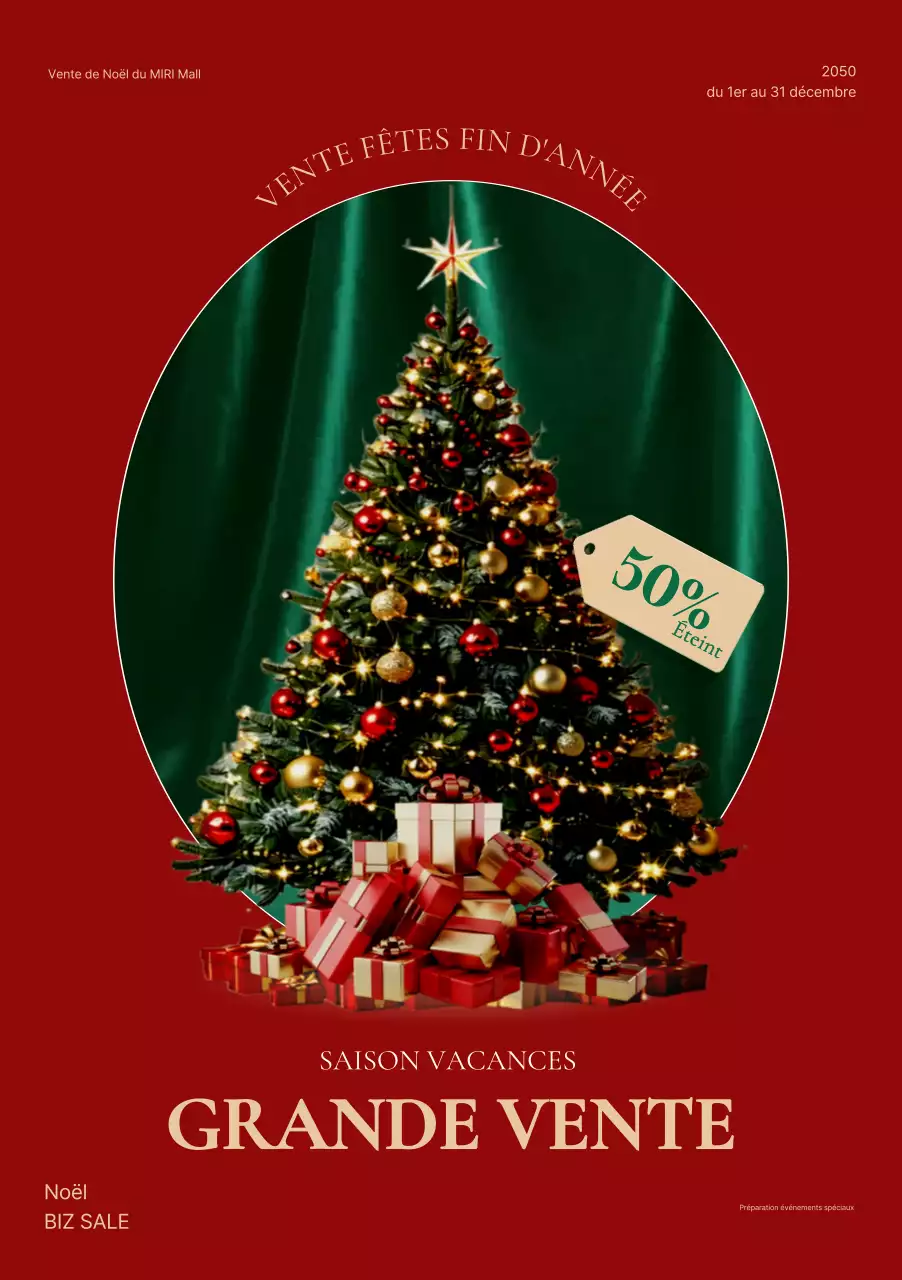 Publicité de Noël classique rouge