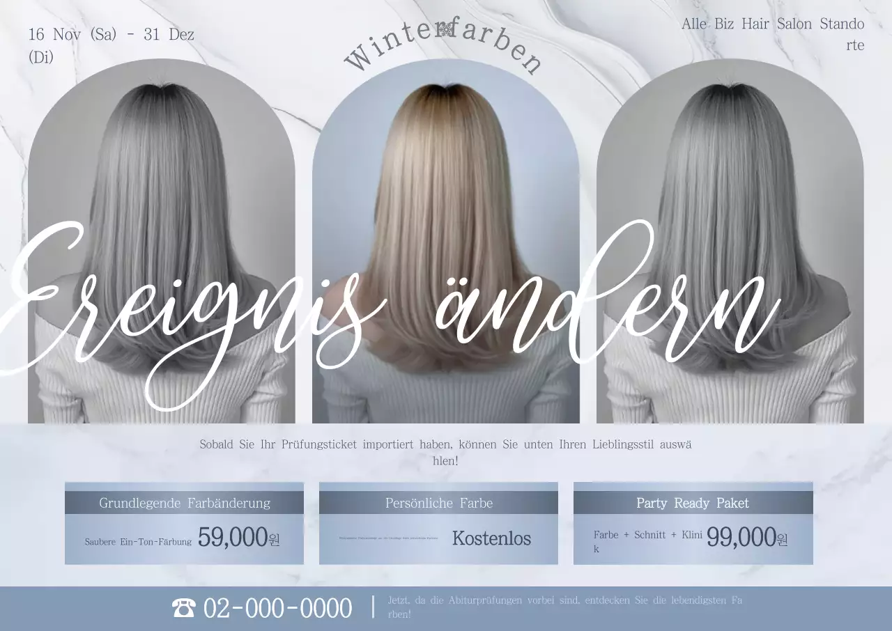 Graues modernes Frisuren-Event