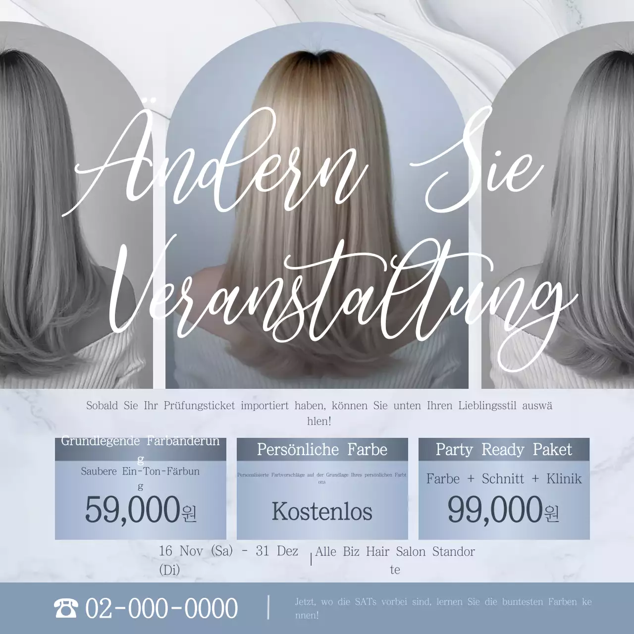 Graues modernes Frisuren-Event