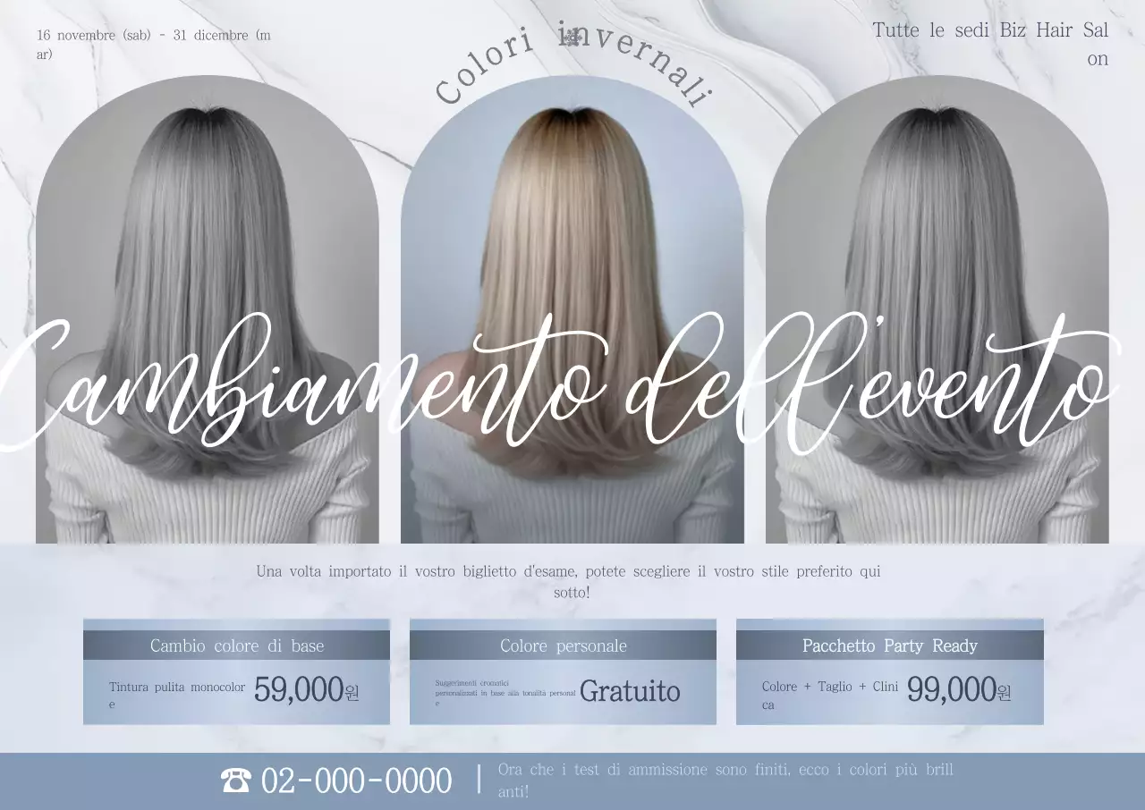 Evento di acconciatura moderna grigia