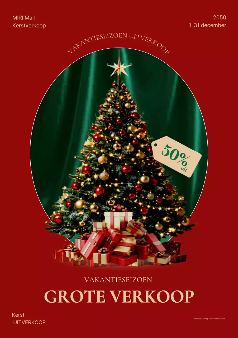 Rode klassieke kerstadvertentie