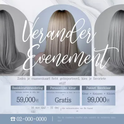 Grijs Modern Kapsel Evenement