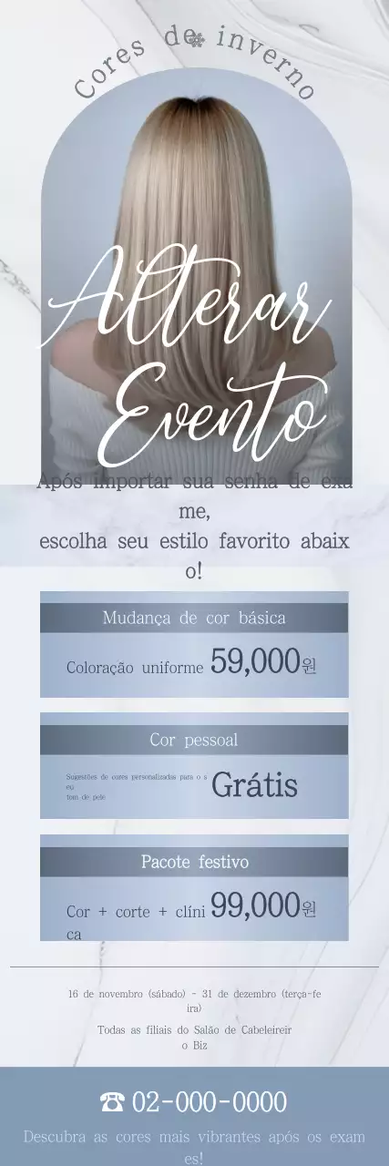 Evento de penteado moderno cinza