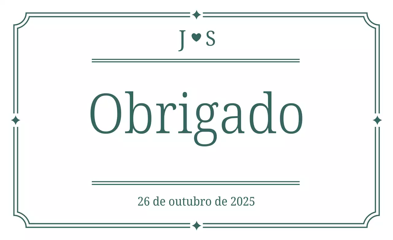Cartão de agradecimento simples cinza
