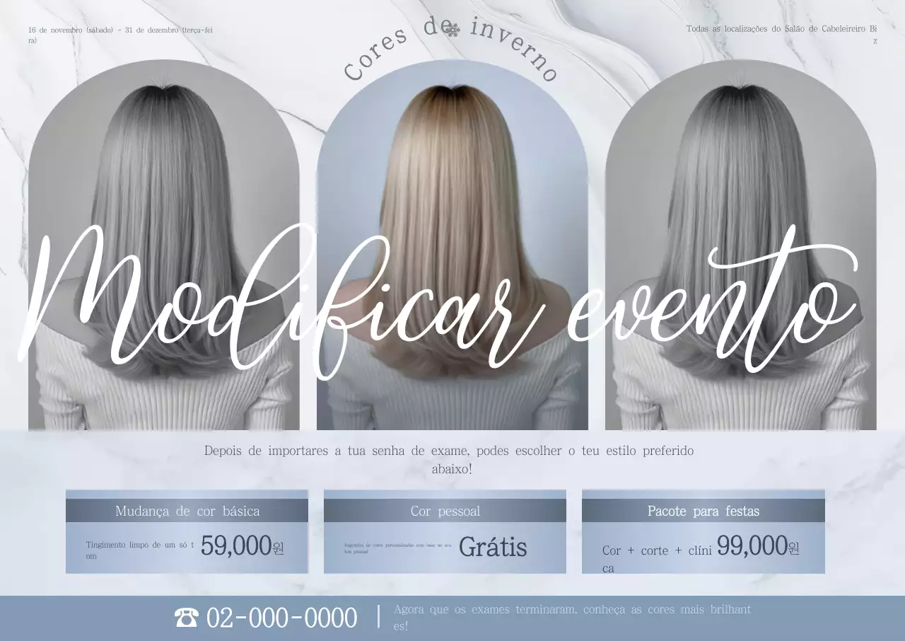 Evento de penteado moderno cinza