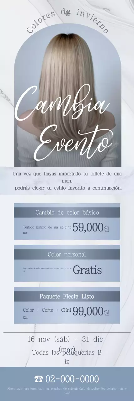 Evento de peinado moderno gris