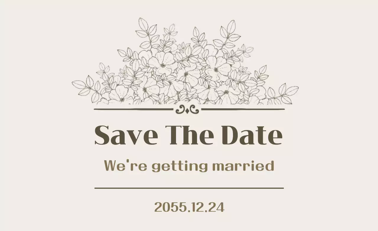 Convite de casamento simples bege